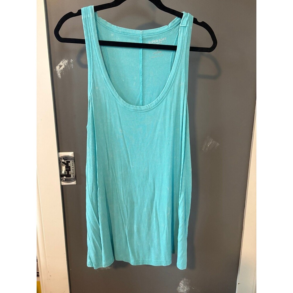 Torrid size 2 light robins egg blue super soft acid wash sleep tank top